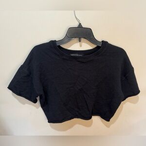 NakedCashmere Black Lilia Crop‎ Top Sz XS Organic Cotton and Cashmere